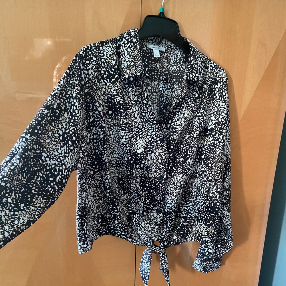 Nine West long sleeve knot front blouse.